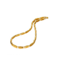 Cadena de bambú de chapado en cobre, joyería cubana de cadena de eslabones 18k chapada en oro